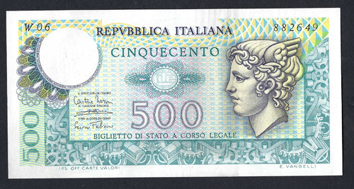 Biglietto stato 500 lire - biglietto, di