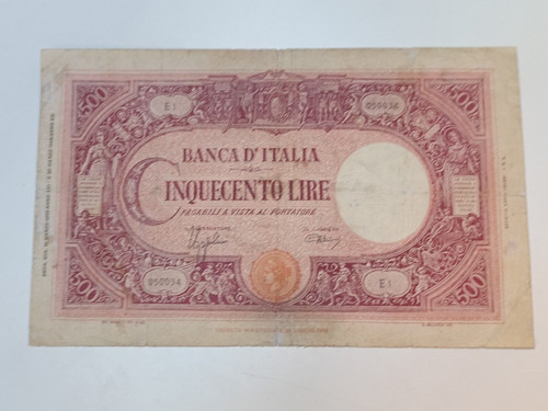500 lire grande - lire, -(fascio)