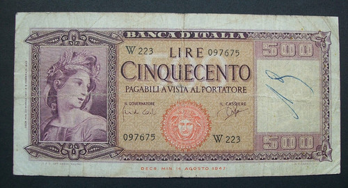 500 lire ornata spighe - di,