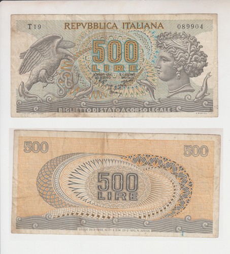 500 lire aretusa 1970 - 500,