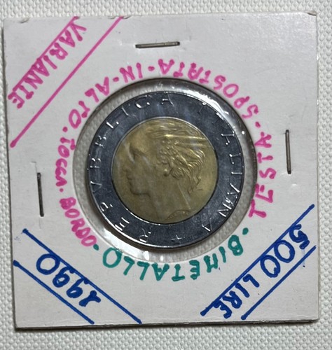 500 lire 1990 - lire, testa