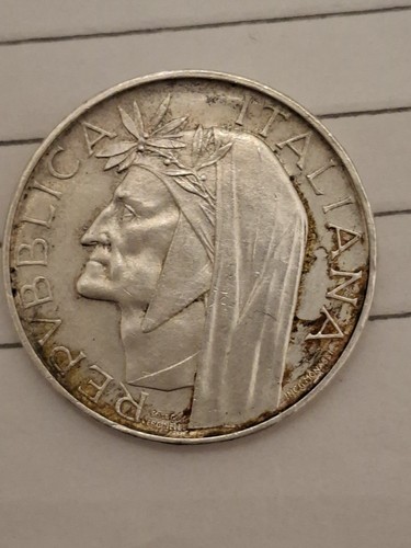 500 lire argento dante - 500, moneta