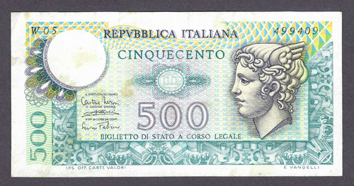 Biglietto stato 500 lire - biglietto,