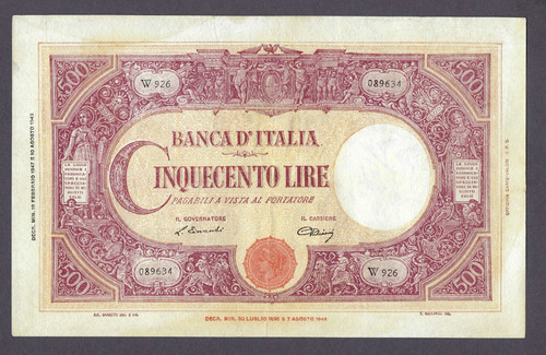 500 lire grande i - grande, c