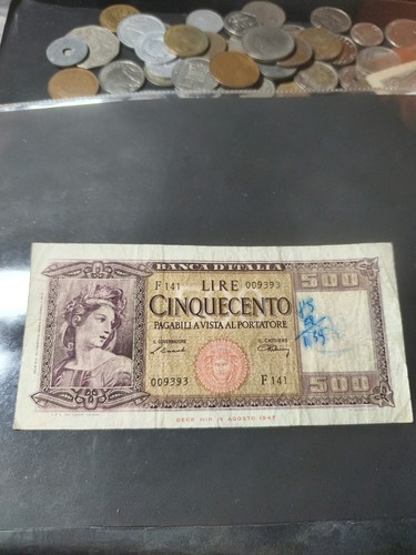 Rara banconota 500 - r, lire