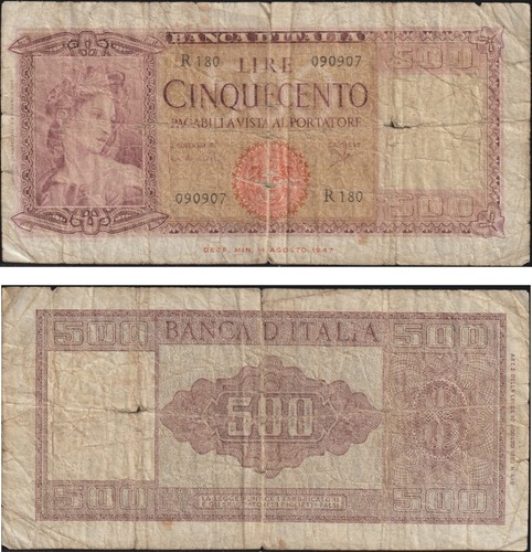 500 lire italia ornata - lire,